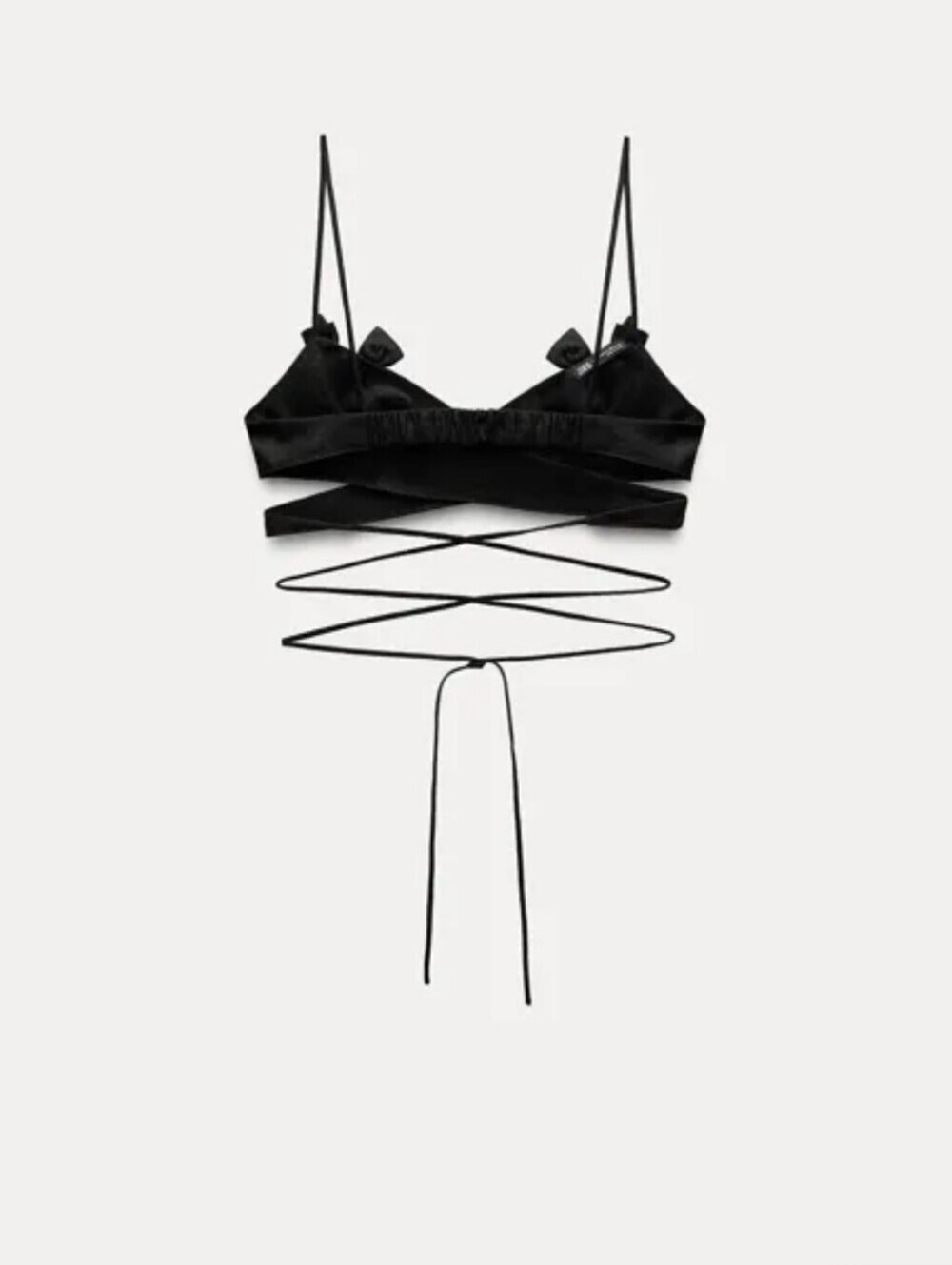 Zara Black Wrap Bralette with Long Straps